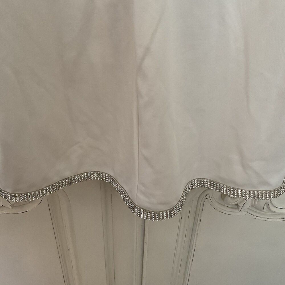 Lulus Glowing Allure Dress White Mini Bodycon Rhinestone Size S - Picture 10 of 12